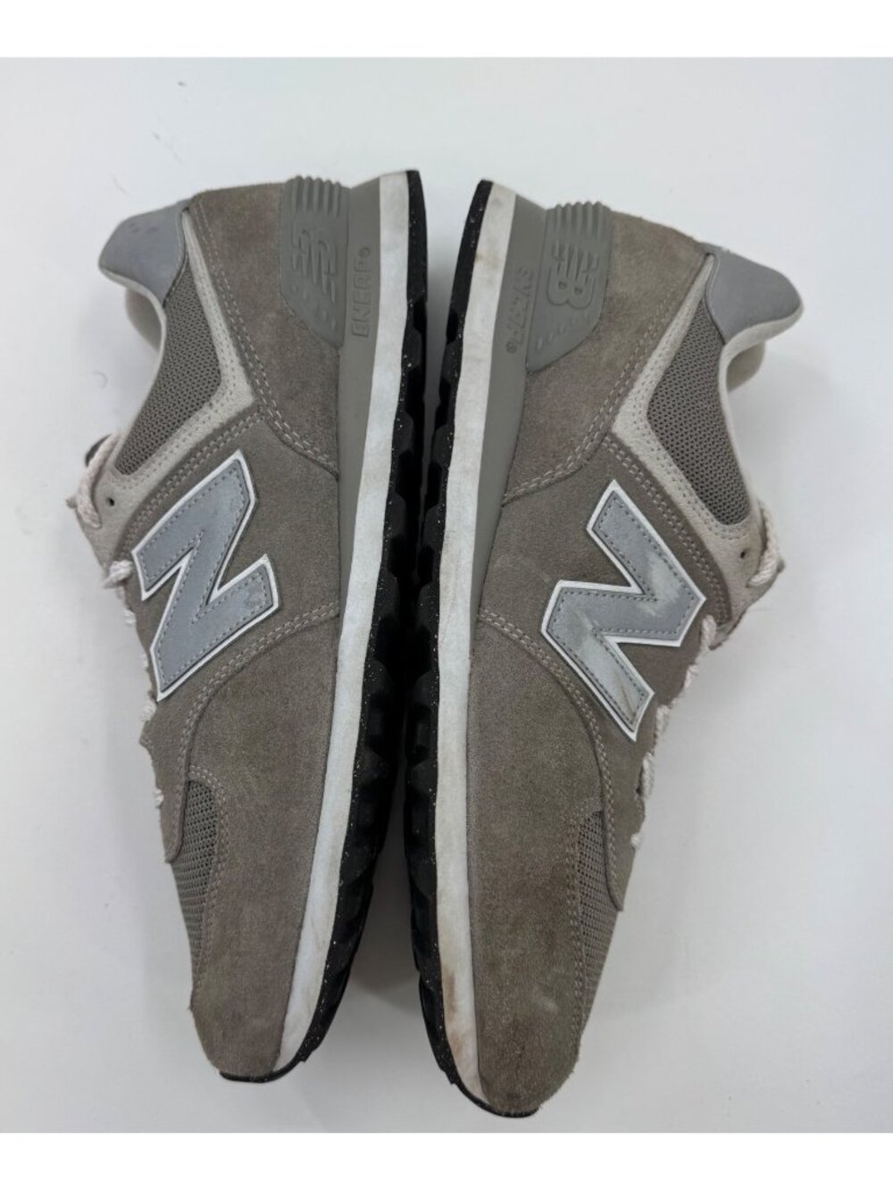 New Balance 574 Mens Running Shoes Size 12 Gray Suede & Mesh Lace-Up Sneakers - Picture 5 of 11